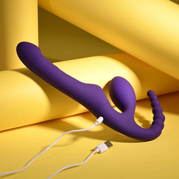 Playboy Pleasure HUG IT OUT - Purple 29 cm USB Rechargeable Strapless Strap-On — image 8 of 8