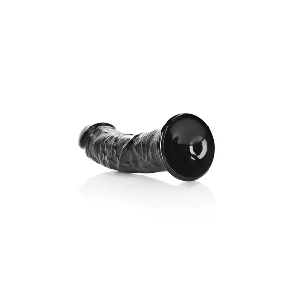 REALROCK Realistic Regular Curved Dildo with Suction Cup - 18 cm - Black 18 cm (7'') Dong — image 6 of 8