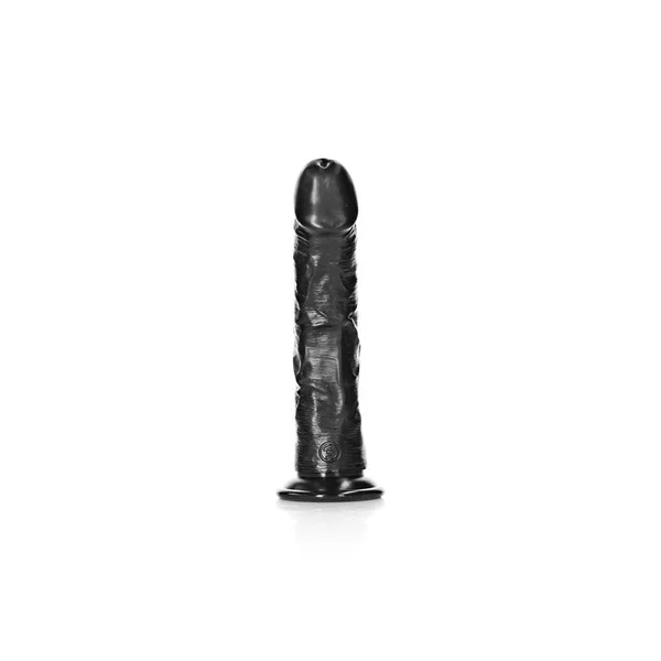 REALROCK Realistic Regular Curved Dildo with Suction Cup - 18 cm - Black 18 cm (7'') Dong — image 4 of 8