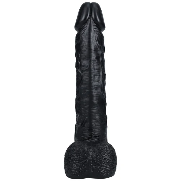 REALROCK 38cm Extra Long Dildo with Balls - Black - Black 38 cm (15'') Extra Long Dong — image 6 of 9