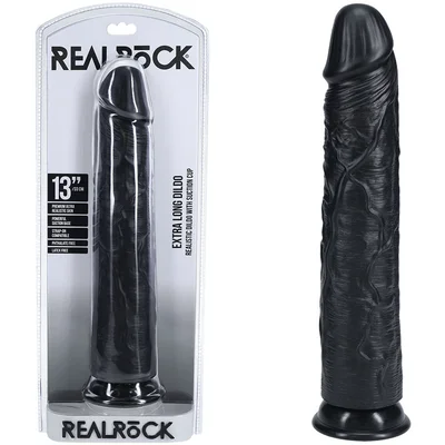 realrock 33cm extra long dildo black black 33 cm 13 extra long dong