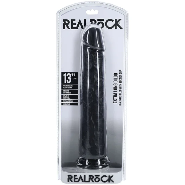 REALROCK 33cm Extra Long Dildo - Black - Black 33 cm (13'') Extra Long Dong — image 8 of 8