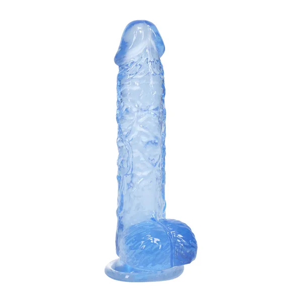 REALROCK 5'' Crystal Clear Dildo with Balls - Blue - Clear Blue 14.7 cm Dong — image 3 of 6
