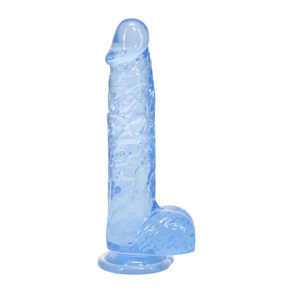 REALROCK 5'' Crystal Clear Dildo with Balls - Blue - Clear Blue 14.7 cm Dong — image 2 of 6
