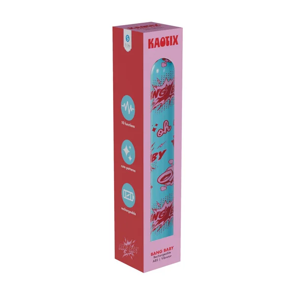 S-LINE Kaotix Bang Baby - Blue 17.8 cm USB Rechargeable Vibrator — image 3 of 4