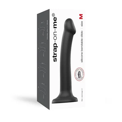strap on me dual density dildo black medium