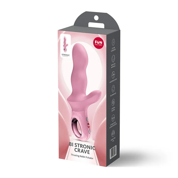 Fun Factory BI STRONIC CRAVE Rose - Rose USB-C Rechargeable Thrusting Vibrator — image 8 of 8