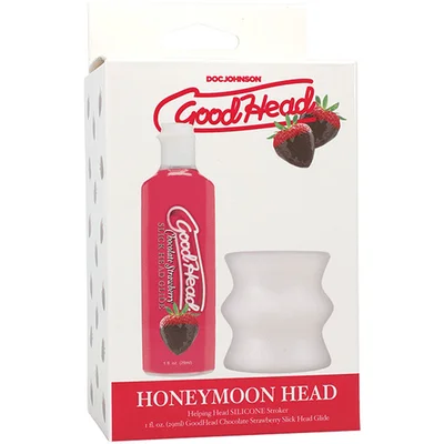 goodhead honeymoon head kit chocolate strawberry goodhead glide with helping head stroker
