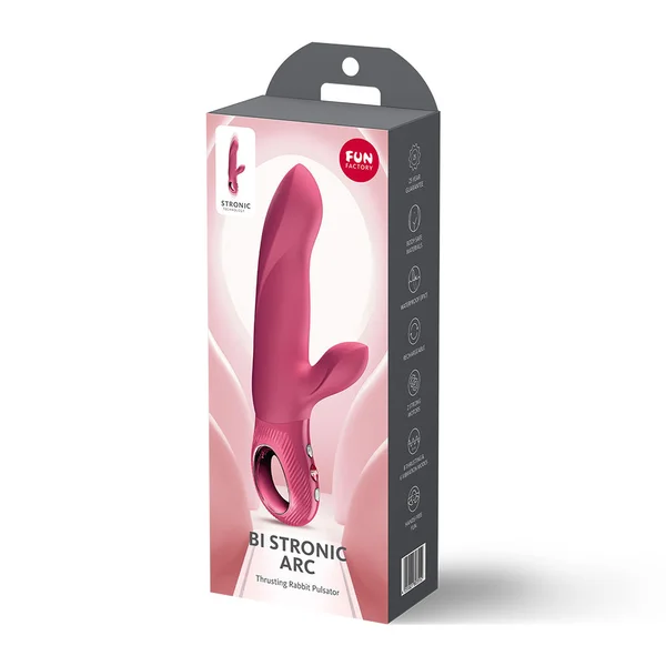 Fun Factory BI STRONIC ARC Raspberry - Raspberry 21.6 cm USB-C Rechargeable Thrusting Vibrator — image 8 of 8