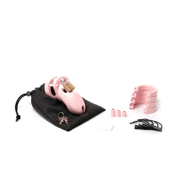 CB-3000 Chastity Cock Cage Kit - Pink - Pink 3 Inch Cock Cage Kit — image 6 of 6