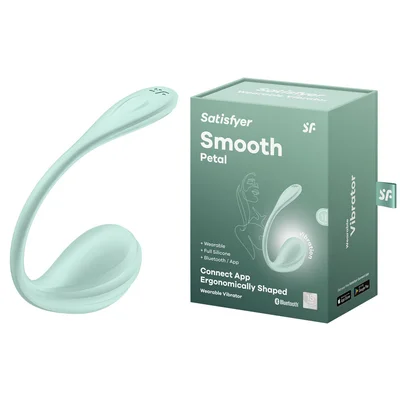 satisfyer smooth petal mint mint usb rechargeable wearable stimulator with app control