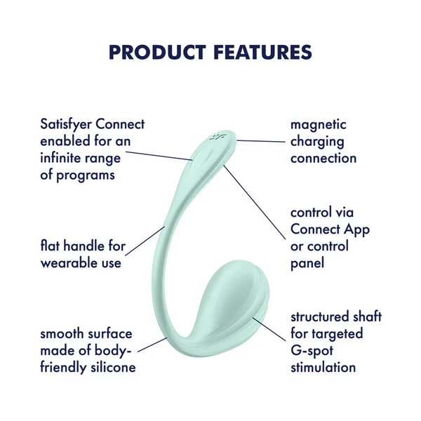Satisfyer Smooth Petal - Mint - Mint USB Rechargeable Wearable Stimulator with App Control — image 3 of 8