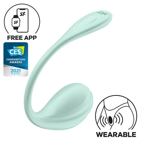 Satisfyer Smooth Petal - Mint - Mint USB Rechargeable Wearable Stimulator with App Control — image 2 of 8