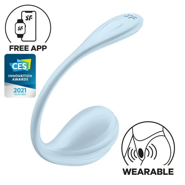 Satisfyer Smooth Petal - Light Blue - Light Blue USB Rechargeable Wearable Stimulator with App Control — image 2 of 8