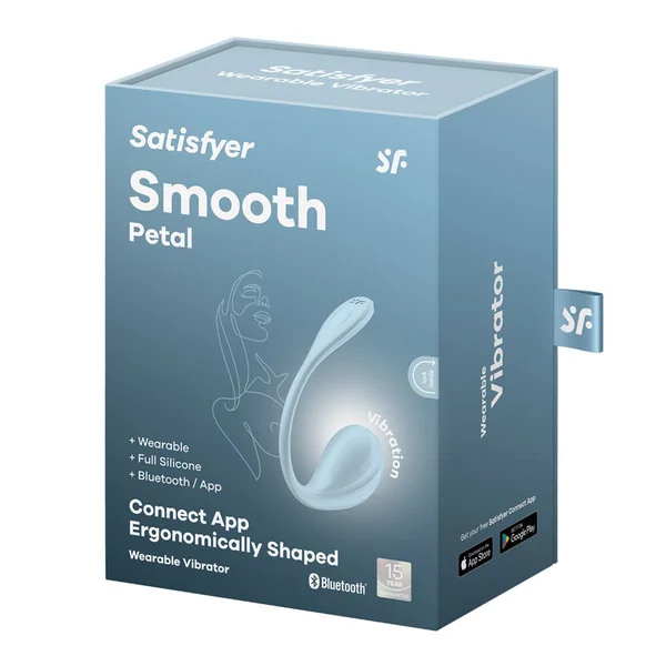 Satisfyer Smooth Petal - Light Blue - Light Blue USB Rechargeable Wearable Stimulator with App Control — image 8 of 8