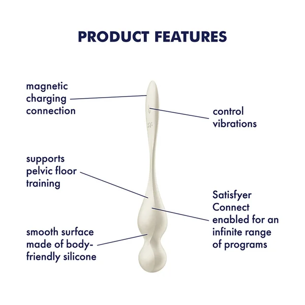 Satisfyer Love Birds 1 - White - White USB Rechargeable Pelvic Floor Trainer with App Control — image 3 of 8