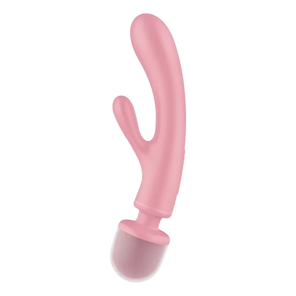 Satisfyer Triple Lover - Pink USB Rechargeable Rabbit Vibrator and Massage Wand — image 4 of 8