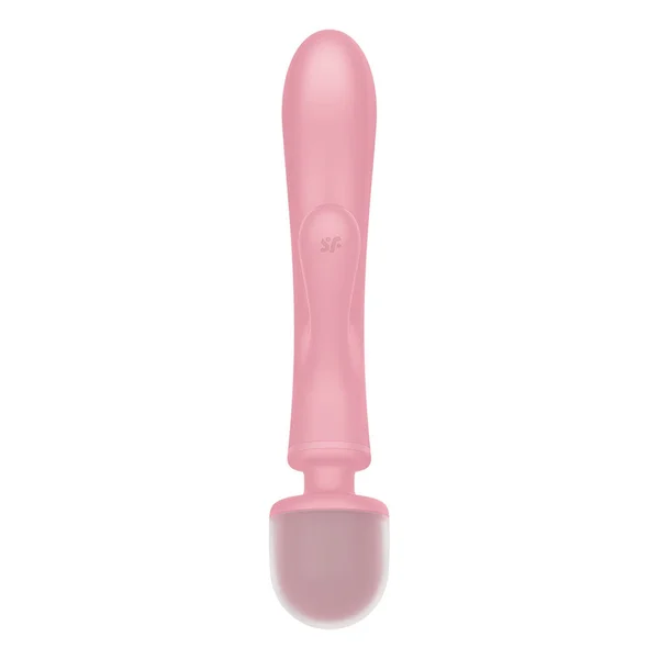 Satisfyer Triple Lover - Pink USB Rechargeable Rabbit Vibrator and Massage Wand — image 7 of 8