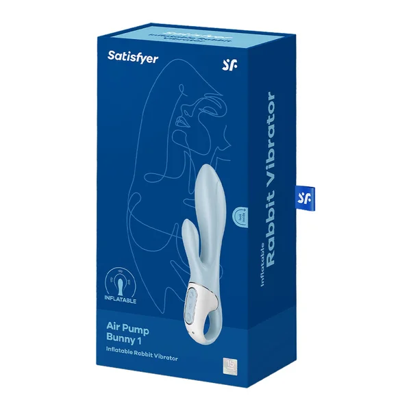 Satisfyer Air Pump Bunny 1 - Blue USB Rechargeable Inflatable Rabbit Vibrator — image 8 of 8