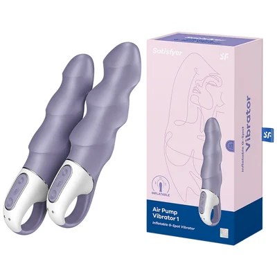 satisfyer air pump vibrator 1 lilac usb rechargeable inflatable vibrator