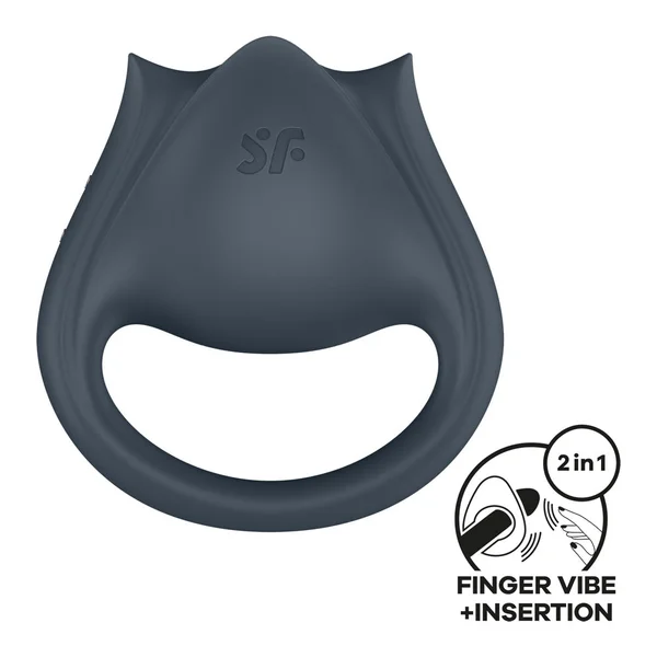 Satisfyer Perfect Pair 2 - Grey USB Rechargeable Vibrating Couples Ring — image 2 of 9