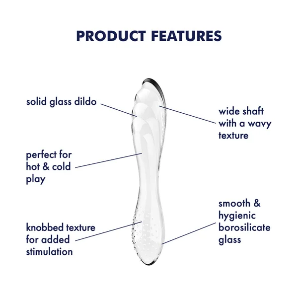 Satisfyer Dazzling Crystal 1 - Clear - Clear Glass Double Ended Dildo — image 3 of 7
