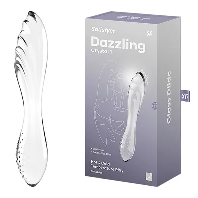 satisfyer dazzling crystal 1 clear clear glass double ended dildo
