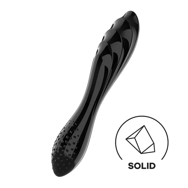 Satisfyer Dazzling Crystal 1 - Black - Black Glass Double Ended Dildo — image 2 of 7