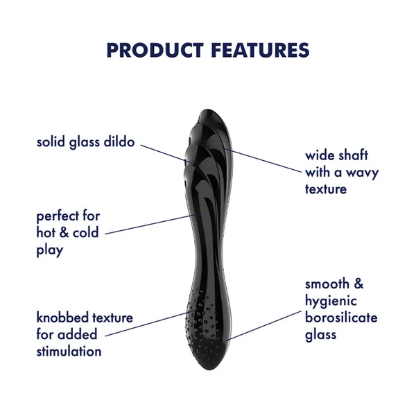 Satisfyer Dazzling Crystal 1 - Black - Black Glass Double Ended Dildo — image 3 of 7