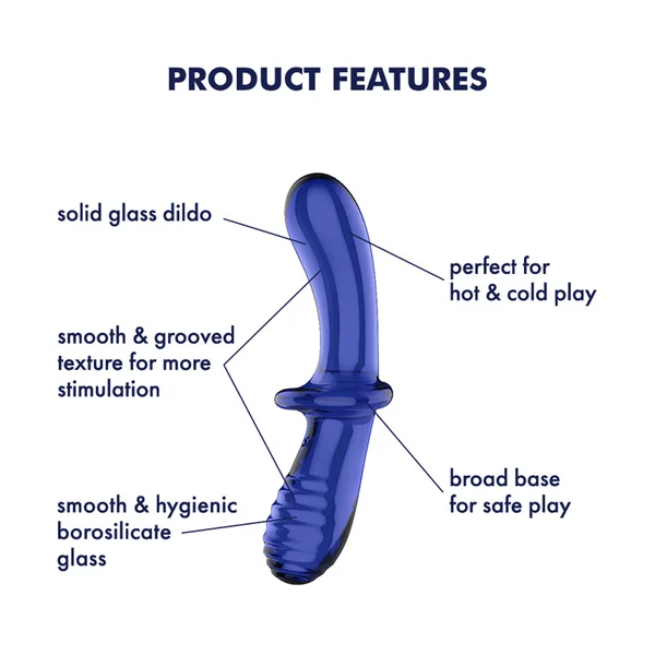 Satisfyer Double Crystal - Blue - Blue Glass Double Ended Dildo — image 3 of 7