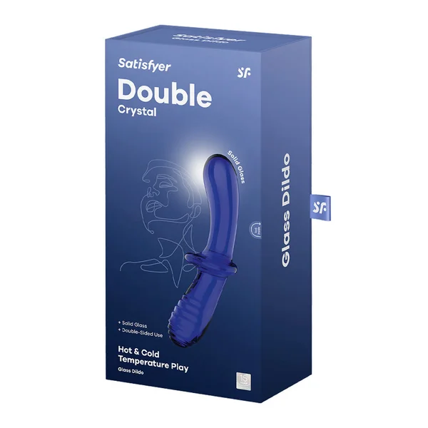 Satisfyer Double Crystal - Blue - Blue Glass Double Ended Dildo — image 7 of 7