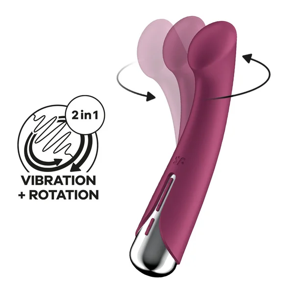 Satisfyer Spinning G-Spot 1 - Red - Red 16.5 cm USB Rechargeable Rotating Vibrator — image 2 of 9