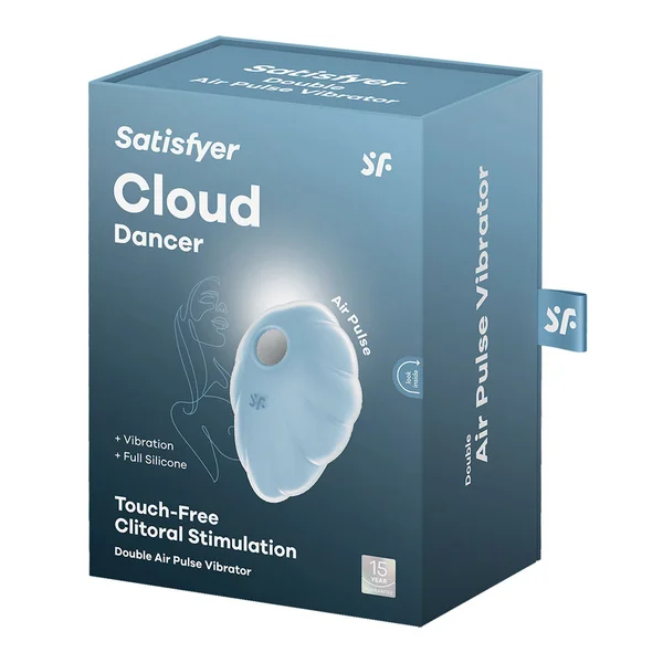 Satisfyer Cloud Dancer - Blue - Blue USB Rechargeable Vibrating Air Pulse Stimulator — image 7 of 7