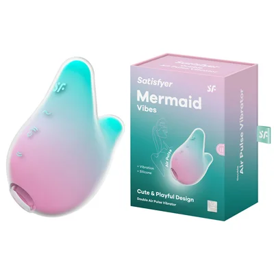 satisfyer mermaid vibes mintpink mintpink usb rechargeable air pulse stimulator