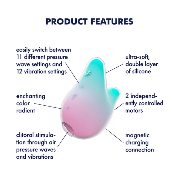 Satisfyer Mermaid Vibes - Mint/Pink - Mint/Pink USB Rechargeable Air Pulse Stimulator — image 3 of 8