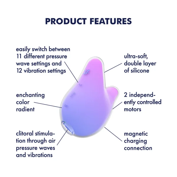 Satisfyer Mermaid Vibes - Violet/Pink - Violet/Pink USB Rechargeable Air Pulse Stimulator — image 3 of 8