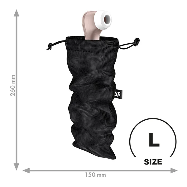 Satisfyer Treasure Bag Large - Black - Black Large Toy Storage Bag — image 2 of 3
