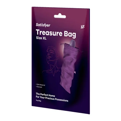 satisfyer treasure bag xlarge violet violet xl toy storage bag