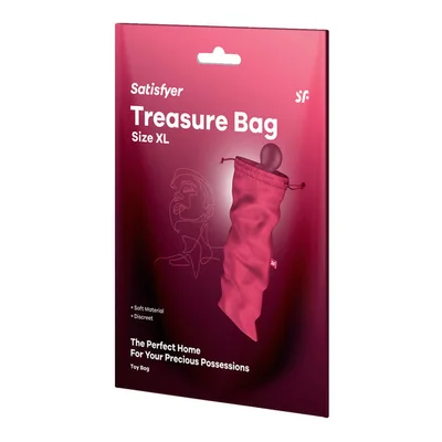 satisfyer treasure bag xlarge pink pink xl toy storage bag