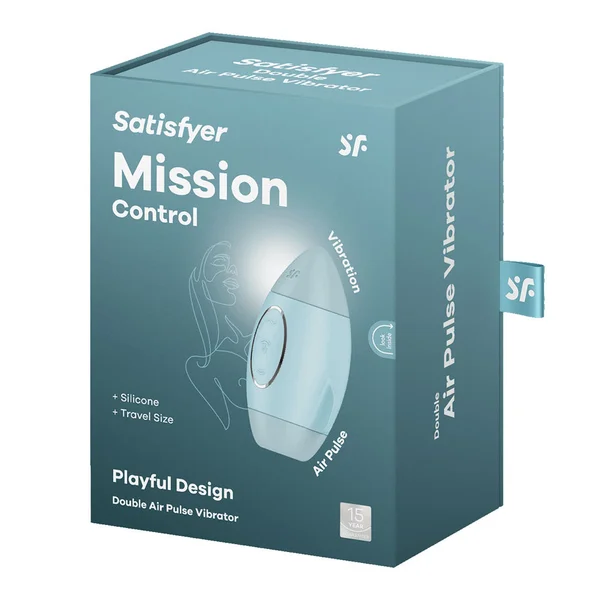 Satisfyer Mission Control - Blue - Blue USB Rechargeable Vibrating Air Pulse Stimulator — image 7 of 7