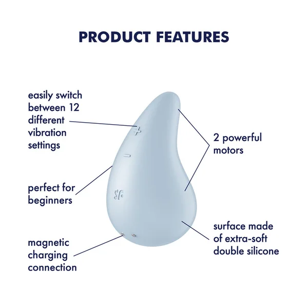 Satisfyer Dew Drop - Light Blue USB Rechargeable Stimulator — image 3 of 8