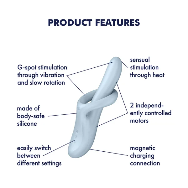Satisfyer Heat Flex 4 - Blue - Blue USB Rechargeable Heating Vibrator — image 3 of 8