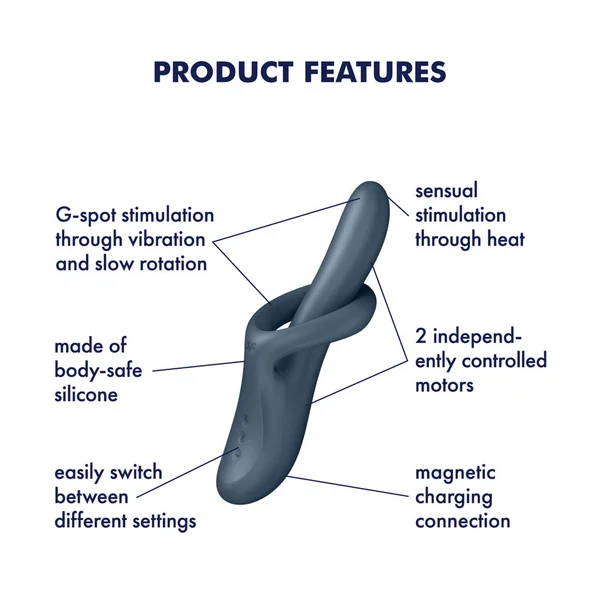 Satisfyer Heat Flex 4 - Grey - Grey USB Rechargeable Heating Vibrator — image 3 of 8