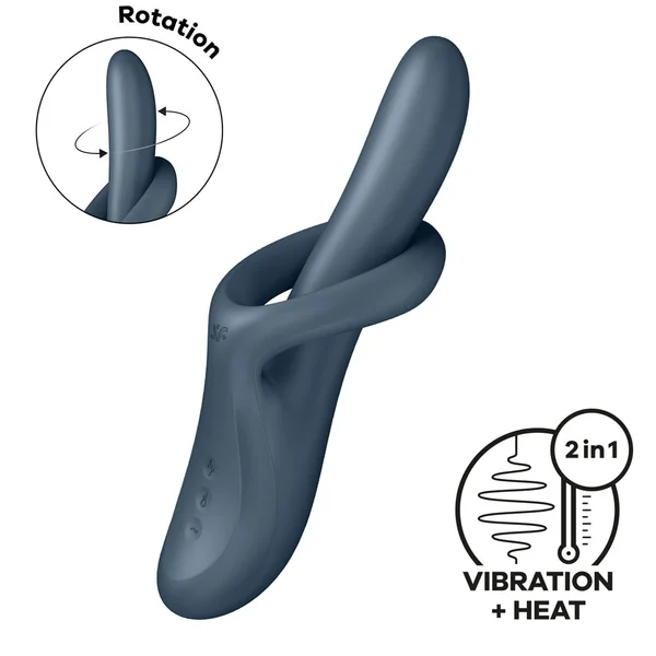 Satisfyer Heat Flex 4 - Grey - Grey USB Rechargeable Heating Vibrator — image 2 of 8