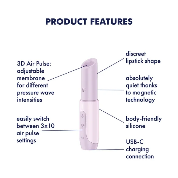 Satisfyer Secret Kiss - Lilac USB Rechargeable Air Pulse Stimulator — image 4 of 10