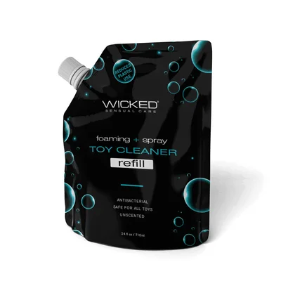 wicked foaming spray toy cleaner refill unscented antibacterial toy cleaner 710 ml 24 oz pouch