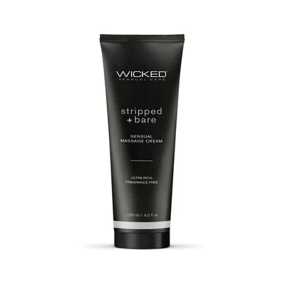 wicked stripped bare sensual massage cream unscented massage cream 120 ml tube