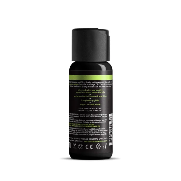 Wicked Sensual Massage Oil - Lemongrass + Ginger - Lemongrass and Ginger Scented Massage Oil - 120 ml Tube — image 2 of 2