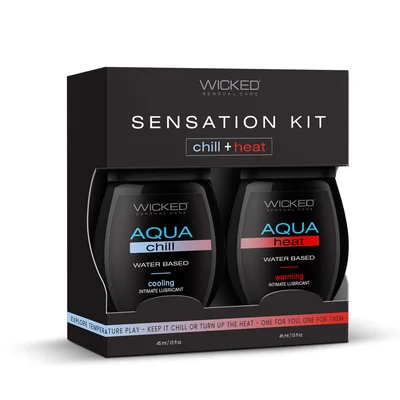 wicked sensation kit warming cooling water based lubricants 2 pack of 120 ml bottles
