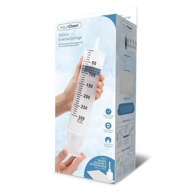 aquaclean 300ml enema syringe 300 ml capacity with free travel douche included
